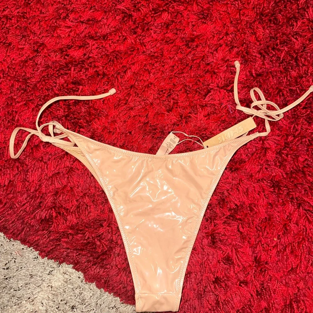 SKIMS faux leather swim bottoms